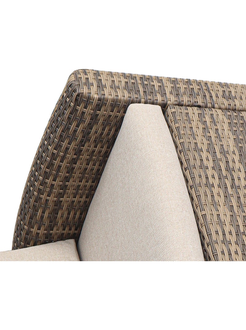 Canapé de jardin 2 places en aluminium et résine tressée SELENIM Beige - Kiabi