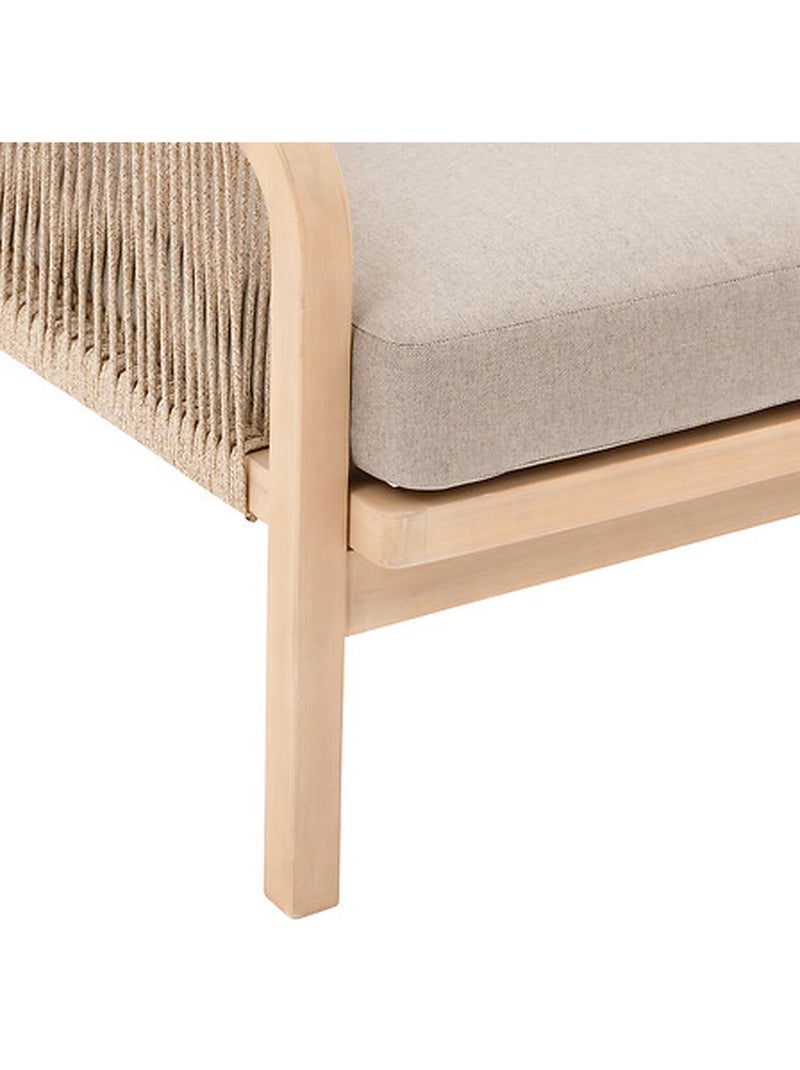 Canapé de jardin 2 places en bois d'acacia PAPOUASIE Beige - Kiabi