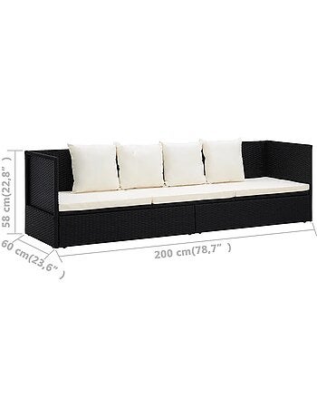 Canapé de jardin avec coussin et oreillers