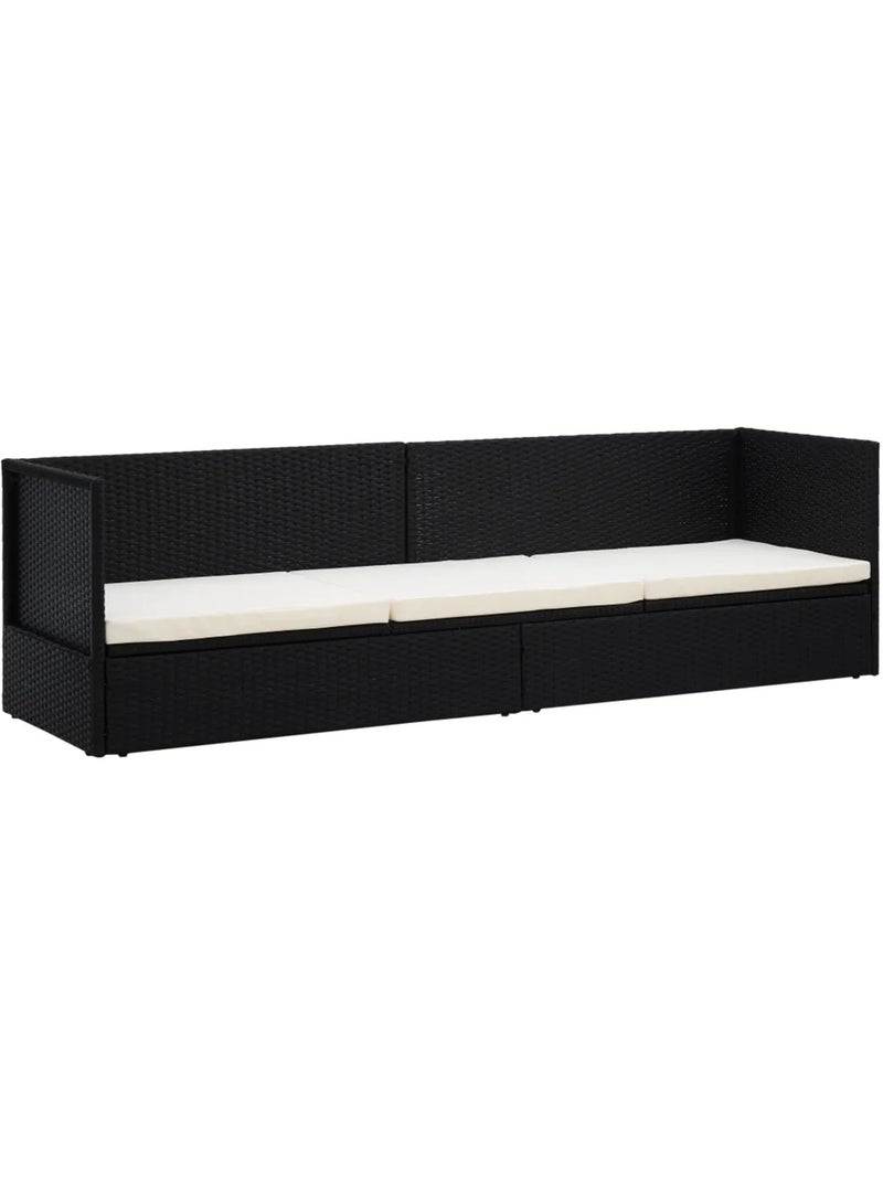 Canapé de jardin avec coussin et oreillers Noir - Kiabi