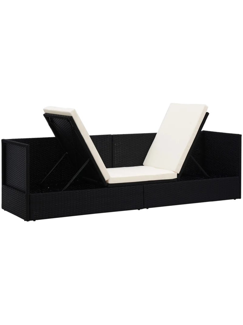 Canapé de jardin avec coussin et oreillers Noir - Kiabi