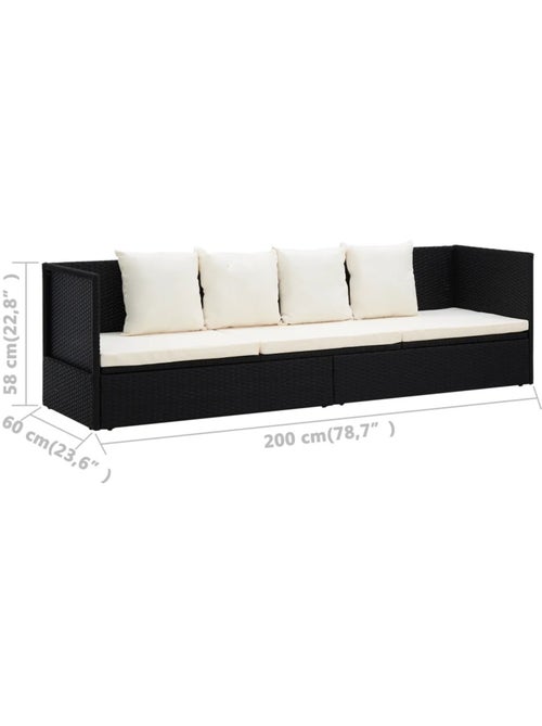 Canapé de jardin avec coussin et oreillers - Kiabi