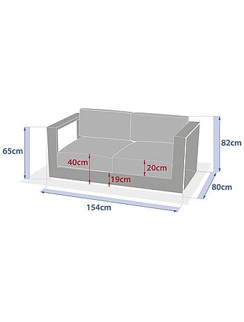 Canapé de jardin en aluminium 2 places ALLURE