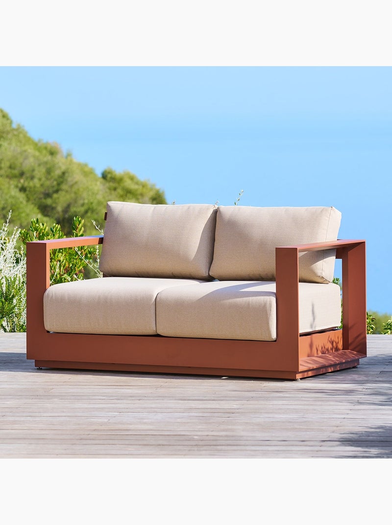 Canapé de jardin en aluminium 2 places ALLURE Orange - Kiabi