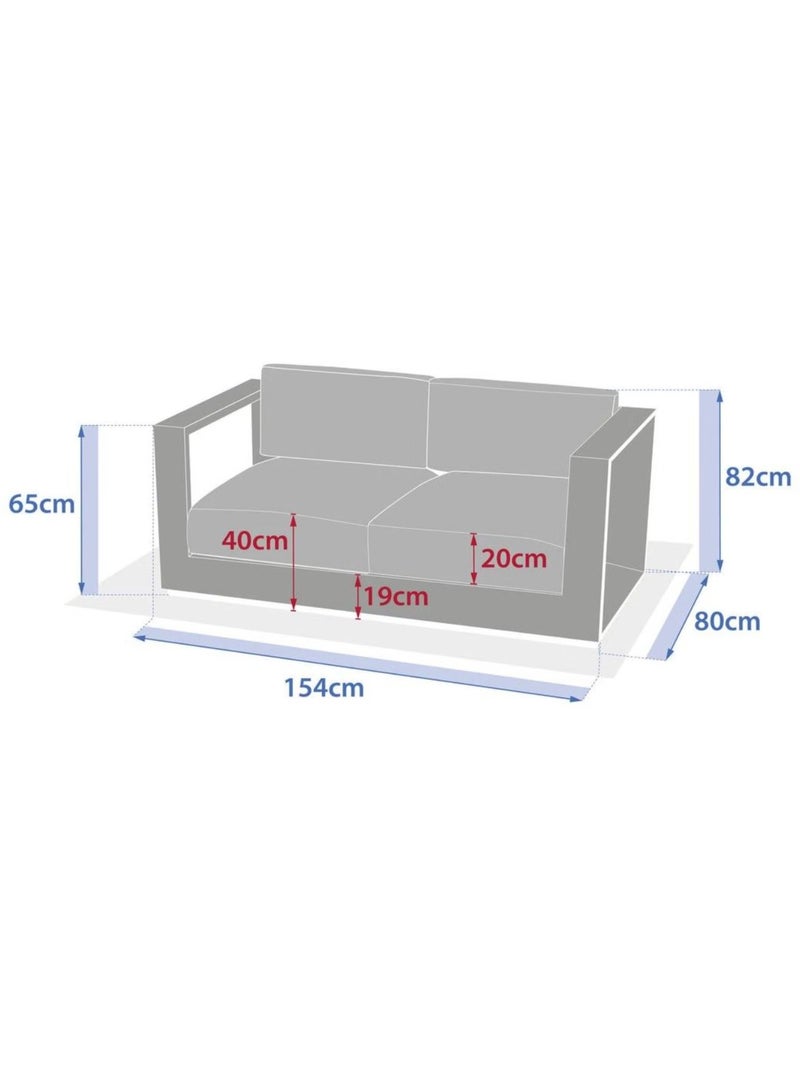 Canapé de jardin en aluminium 2 places ALLURE Orange - Kiabi