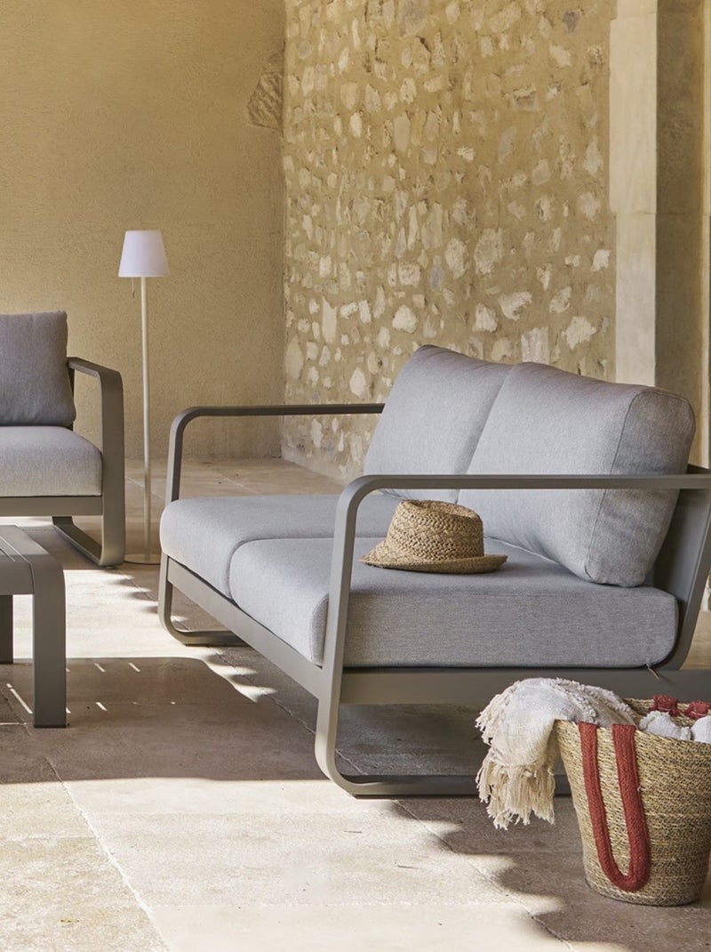 Canapé de jardin en aluminium 2 places DOMILLY Gris - Kiabi