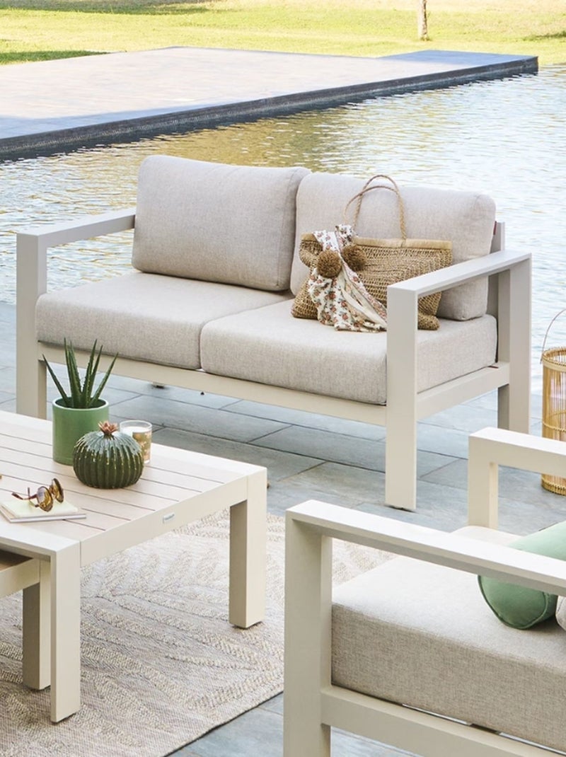 Canapé de jardin en aluminium 2 places EVASION Beige - Kiabi