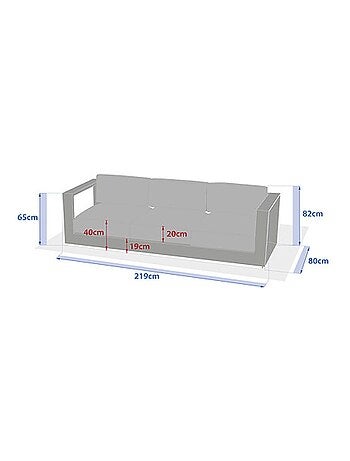 Canapé de jardin en aluminium 3 places ALLURE