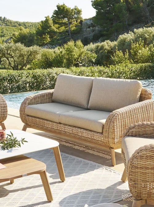 Canapé de jardin en résine tressée 2 places MANISSA - Kiabi