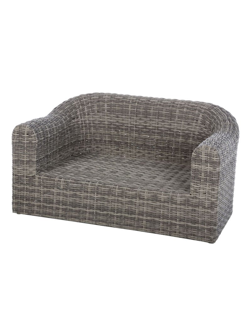 Canapé de jardin en résine tressée Moorea Gris - Kiabi