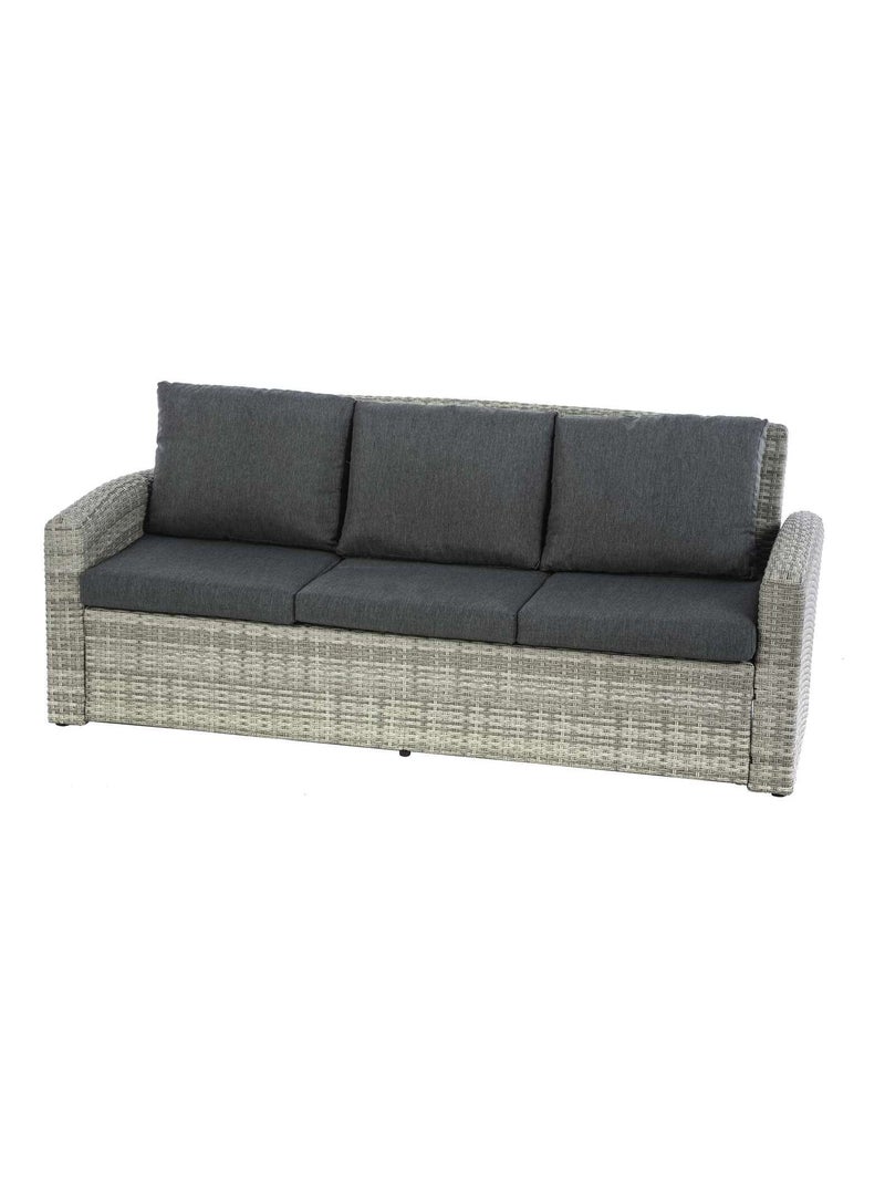 Canapé de jardin en résine tressée Polynesia Beige/Noir - Kiabi