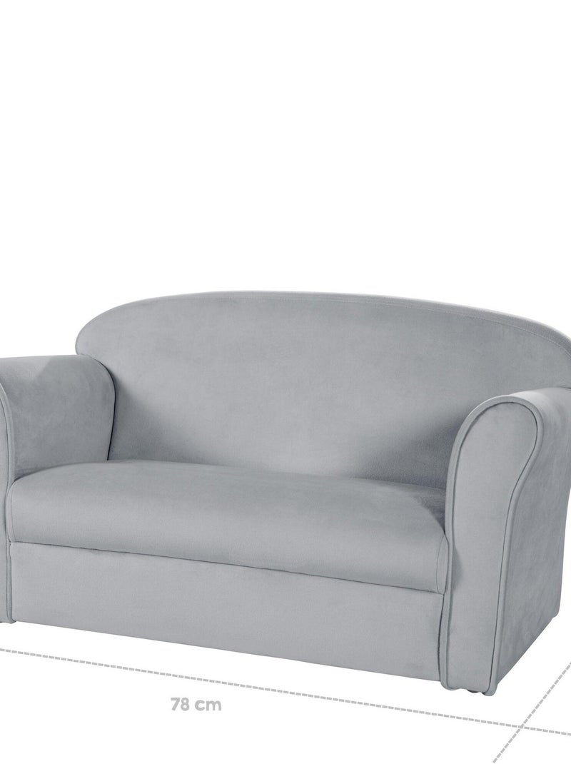 Canapé enfant confortable en velours - ROBA 'lil sofa' Gris - Kiabi