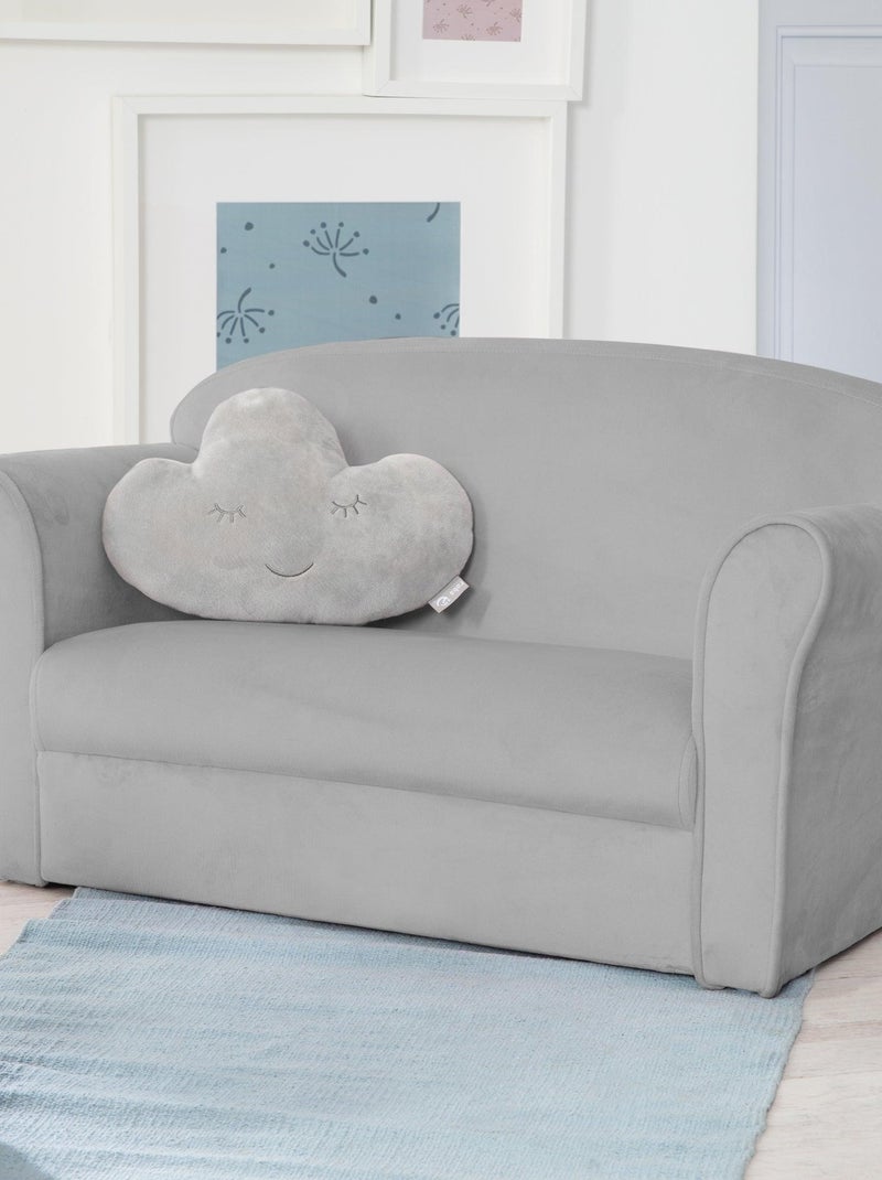 Canapé enfant confortable en velours - ROBA 'lil sofa' Gris - Kiabi
