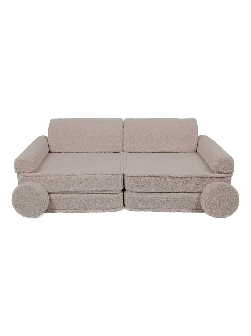 Canapé Enfant Convertible - Canape Dépliant et Confortable Gris Blanc - Kiabi