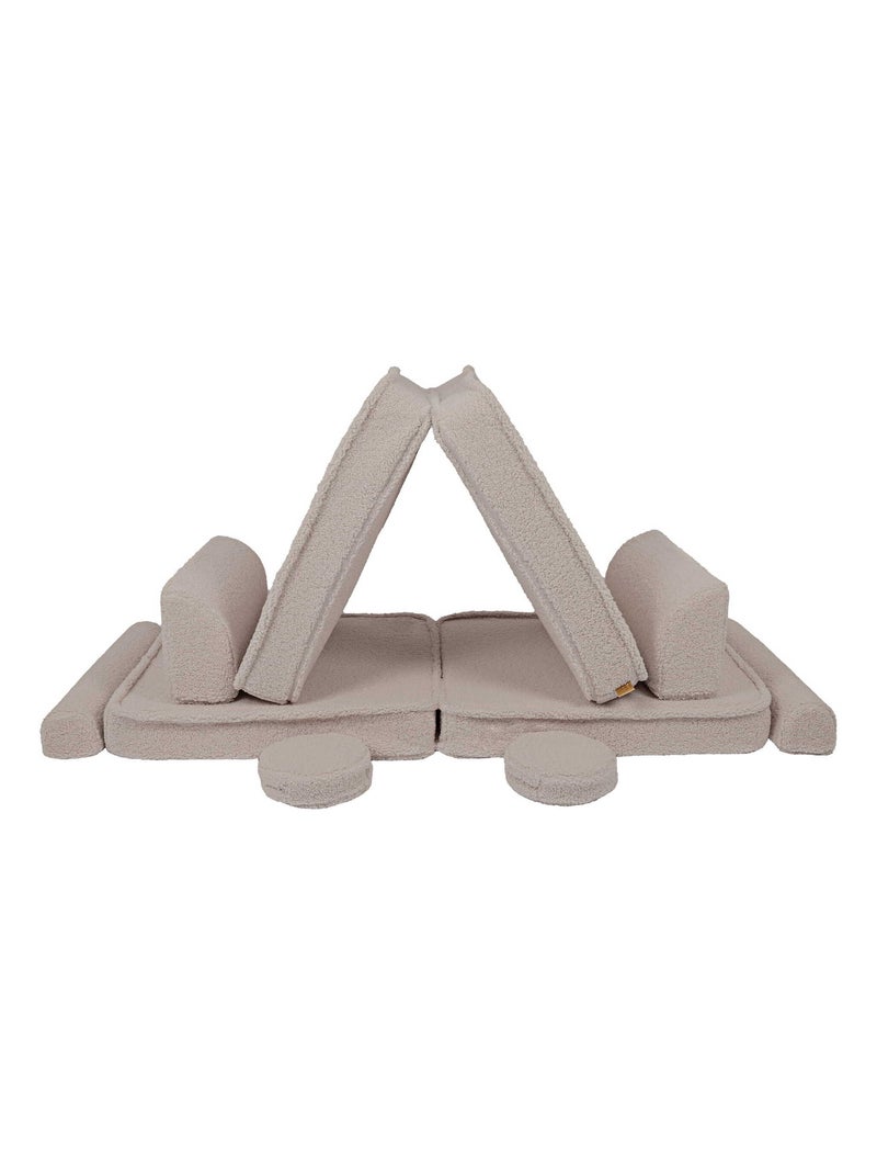 Canapé Enfant Convertible - Canape Dépliant et Confortable Gris Blanc - Kiabi
