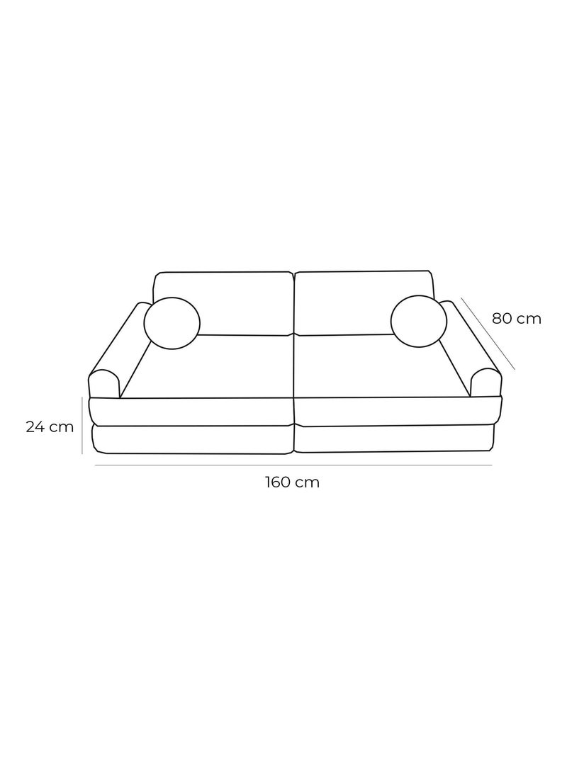 Canapé Enfant Convertible - Canape Dépliant et Confortable Gris - Kiabi
