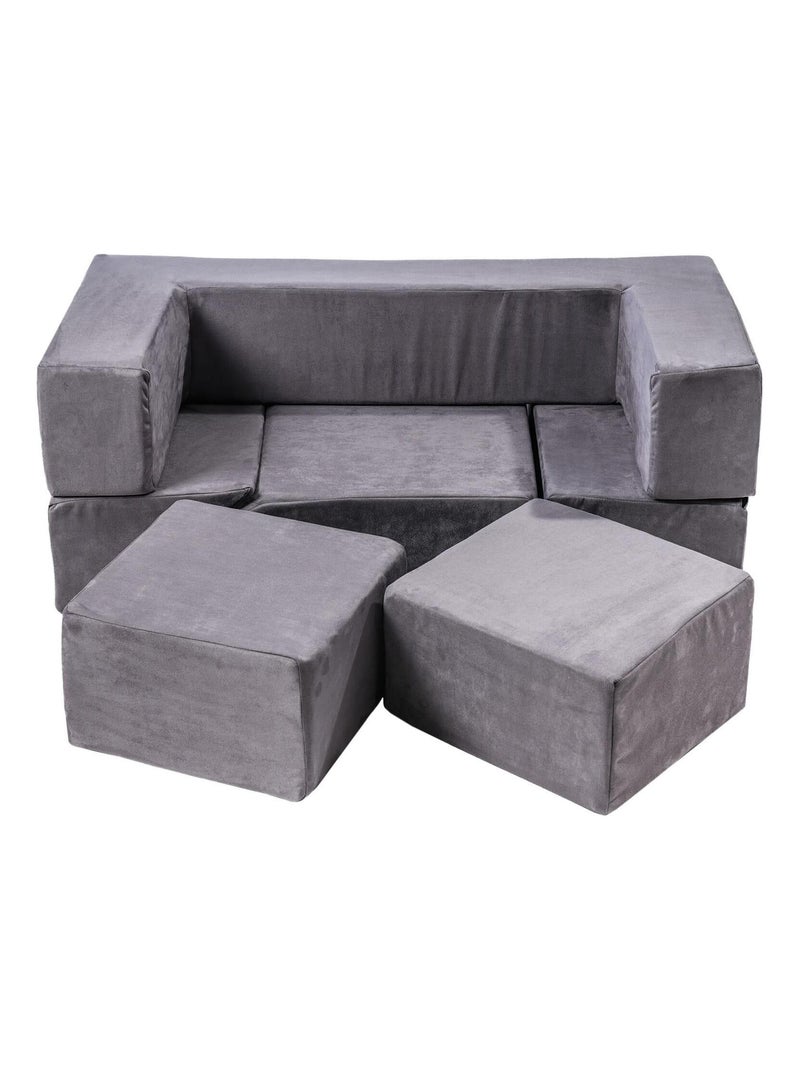 Canapé Enfant Convertible - Canape Dépliant et Confortable Gris - Kiabi