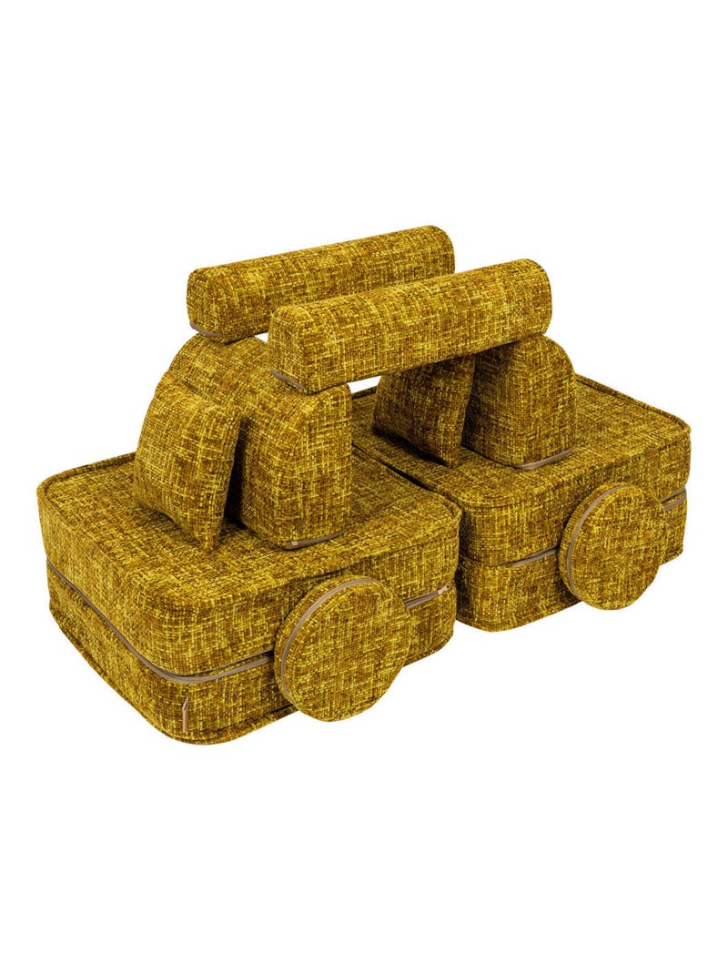 Canapé Enfant Convertible - Canape Dépliant et Confortable Jaune - Kiabi