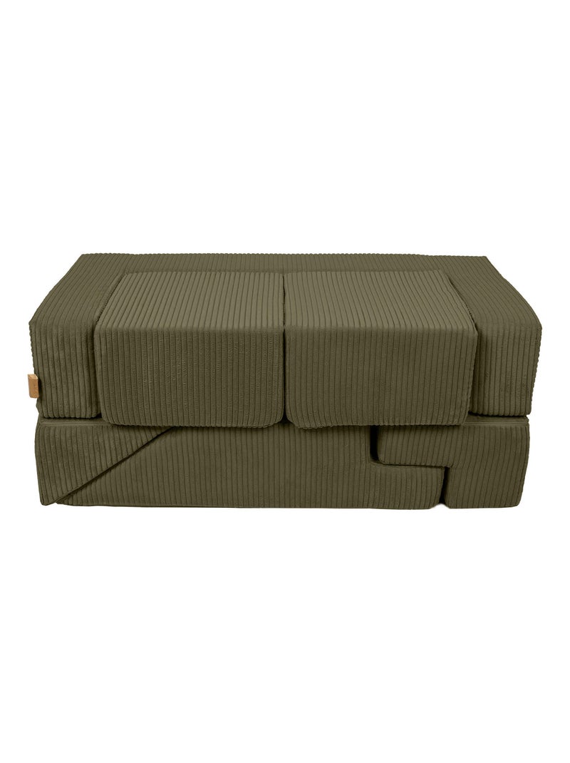 Canapé Enfant Convertible - Canape Dépliant et Confortable Kaki - Kiabi