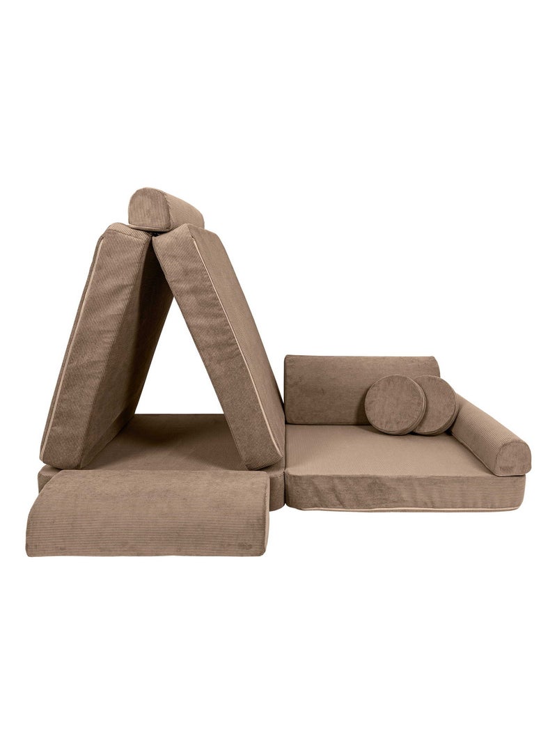 Canapé Enfant Convertible - Canape Dépliant et Confortable Marron - Kiabi