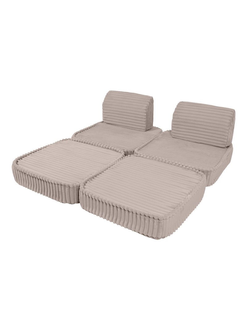 Canapé Enfant Convertible - Churros Sofa Basic Beige clair - Kiabi