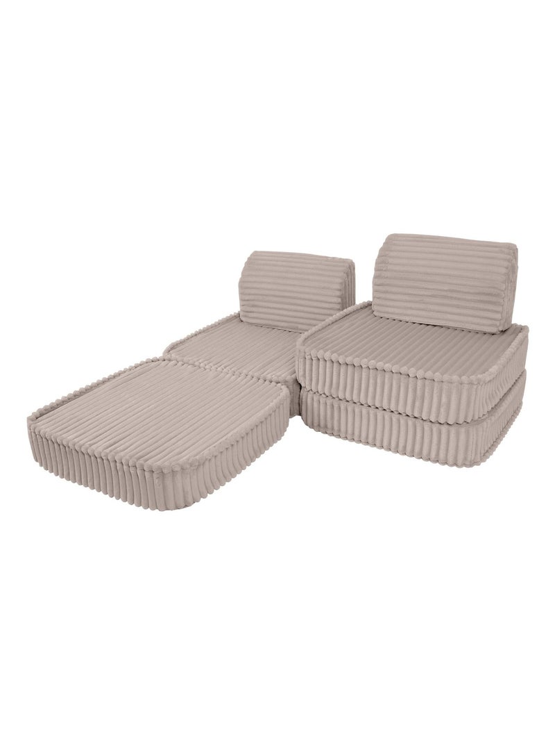 Canapé Enfant Convertible - Churros Sofa Basic Beige clair - Kiabi