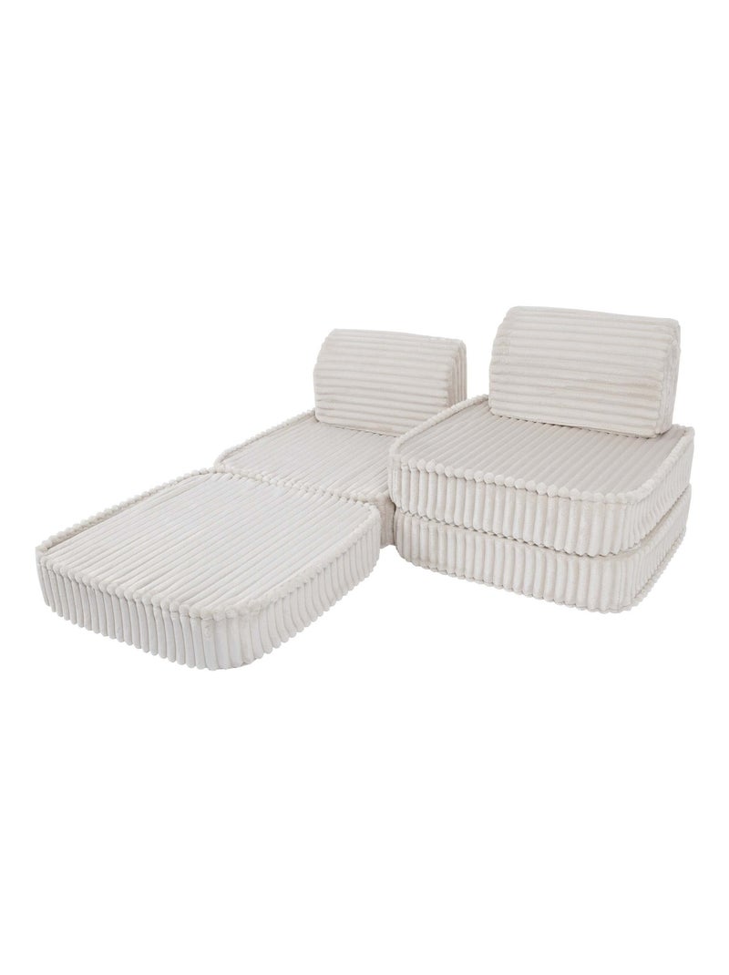 Canapé Enfant Convertible - Churros Sofa Basic Blanc - Kiabi