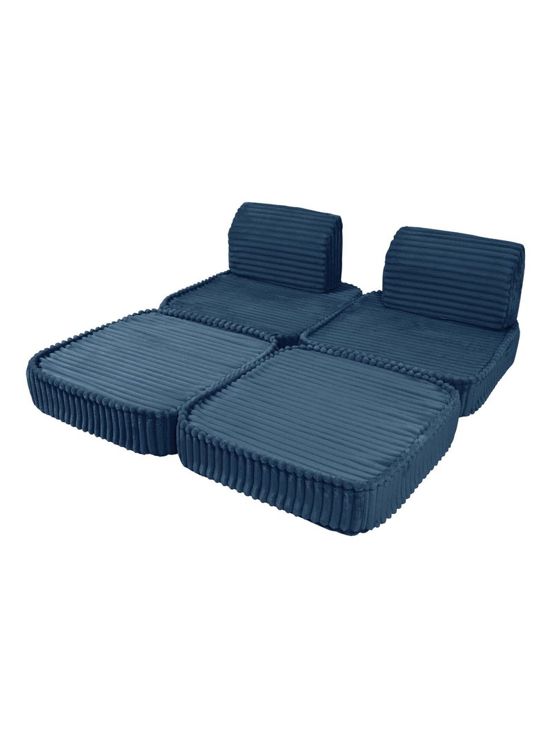 Canapé Enfant Convertible - Churros Sofa Basic Bleu - Kiabi