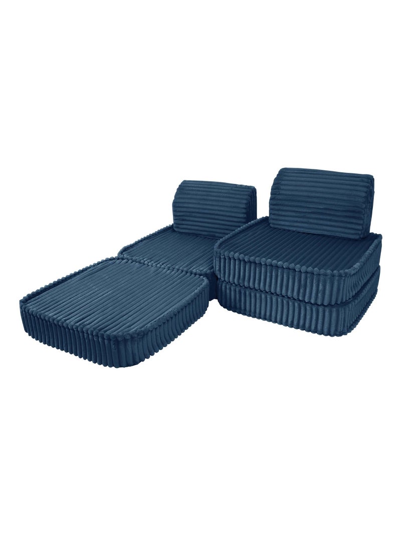 Canapé Enfant Convertible - Churros Sofa Basic Bleu - Kiabi