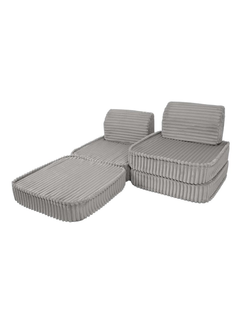 Canapé Enfant Convertible - Churros Sofa Basic Gris clair - Kiabi