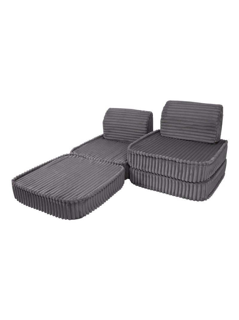 Canapé Enfant Convertible - Churros Sofa Basic Gris - Kiabi