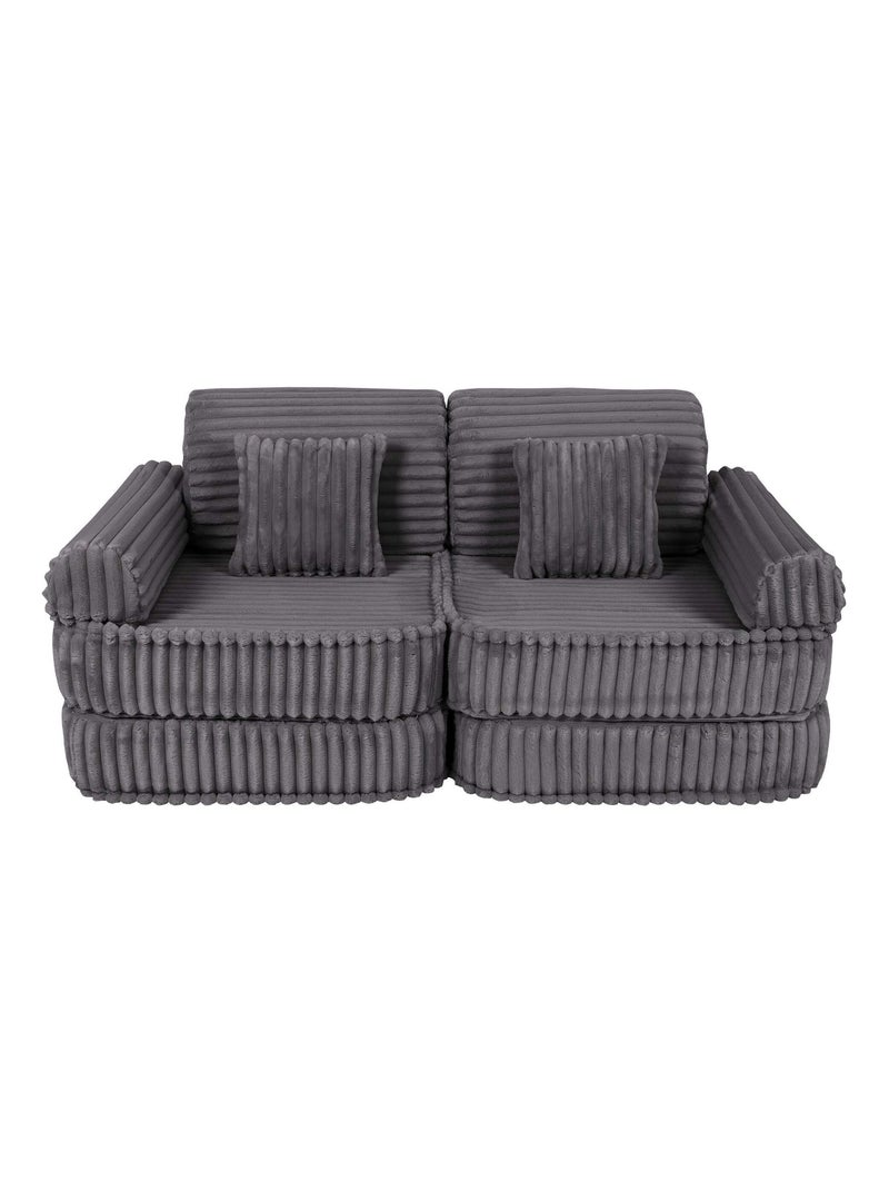 Canapé Enfant Convertible - Churros Sofa Plus Gris foncé - Kiabi