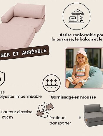 Canapé Enfant Convertible - Outzy Sofa - Bleu