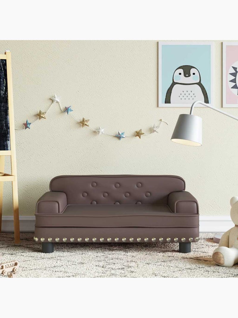 Canapé enfant en simili cuir avec mousse - vidaxl Marron - Kiabi