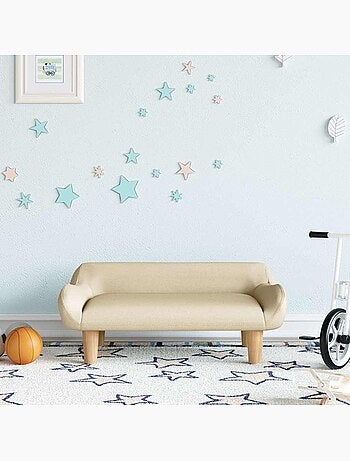 Canapé enfant en tissu rembourré avec pieds en bois - vidaxl