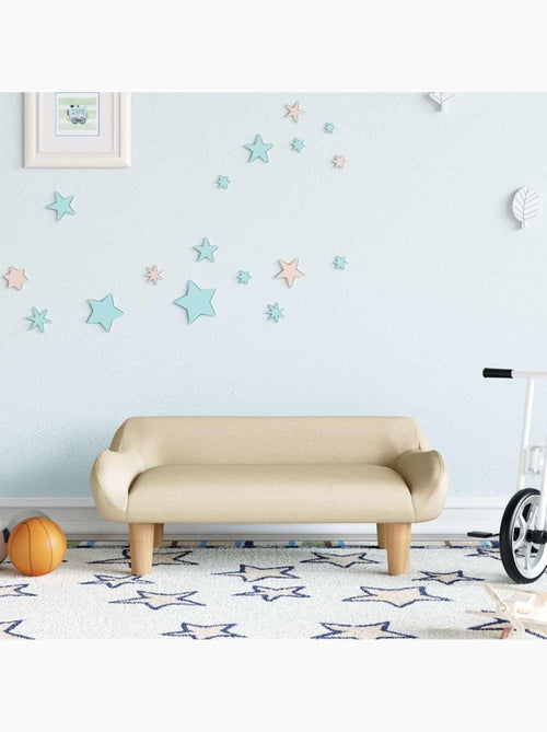 Canapé enfant en tissu rembourré avec pieds en bois - vidaxl - Kiabi