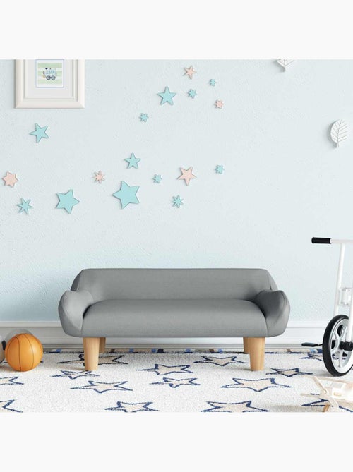 Canapé enfant en tissu rembourré avec pieds en bois - vidaxl - Kiabi