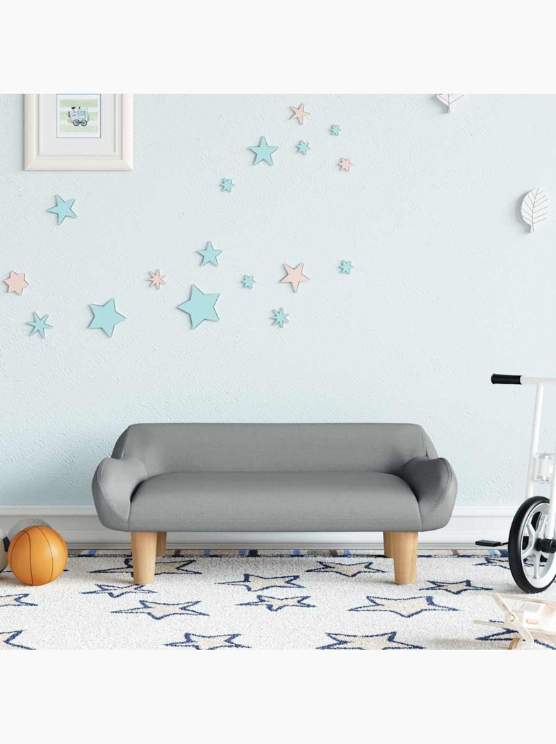 Canapé enfant en tissu rembourré avec pieds en bois - vidaxl Gris clair - Kiabi