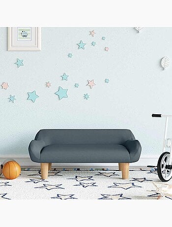 Canapé enfant en tissu rembourré avec pieds en bois - vidaxl