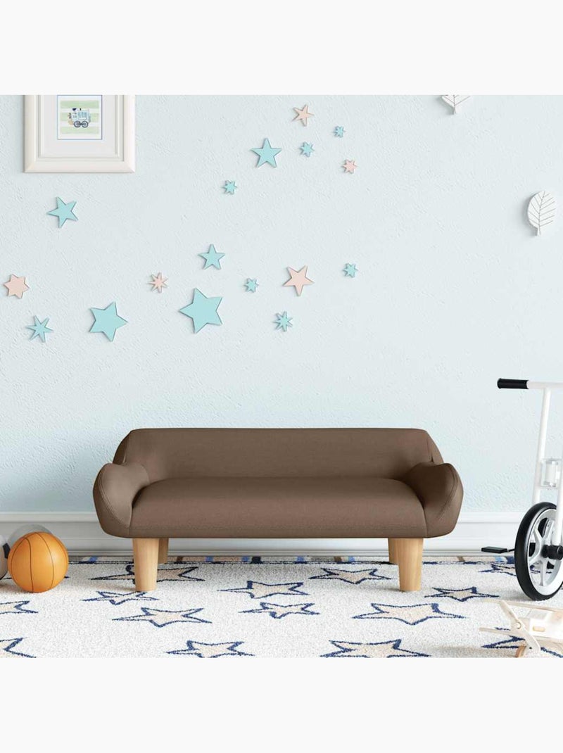 Canapé enfant en tissu rembourré avec pieds en bois - vidaxl Marron - Kiabi