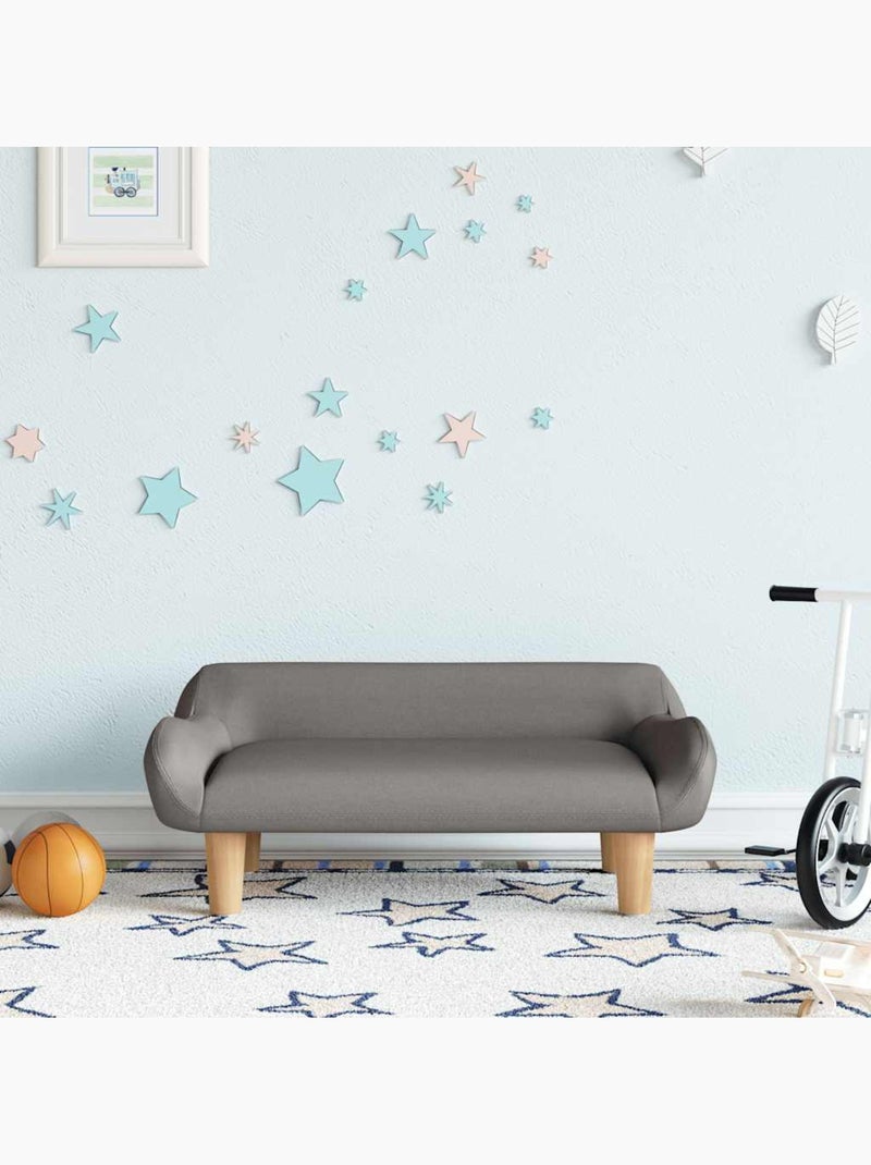 Canapé enfant en tissu rembourré avec pieds en bois - vidaxl Taupe - Kiabi