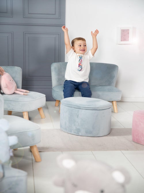 Canapé enfant en velours avec pieds en bois massif - ROBA 'lil sofa' - Kiabi
