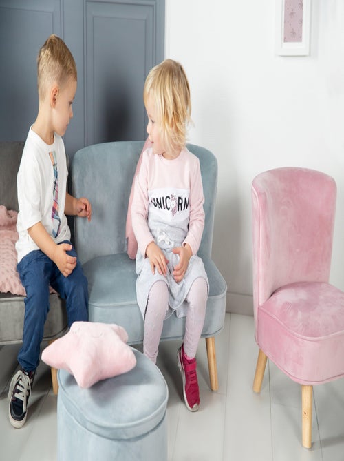 Canapé enfant en velours avec pieds en bois massif - ROBA 'lil sofa' - Kiabi