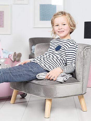 Canapé enfant en velours avec pieds en bois massif - ROBA 'lil sofa'