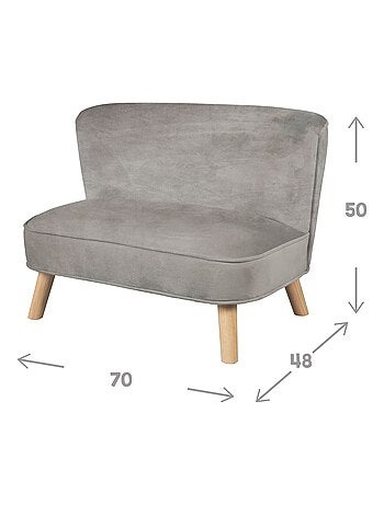Canapé enfant en velours avec pieds en bois massif - ROBA 'lil sofa'