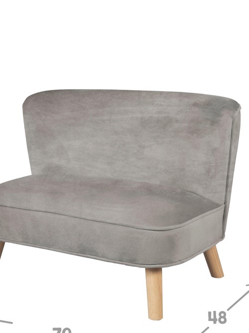 Canapé enfant en velours avec pieds en bois massif - ROBA 'lil sofa' - Kiabi