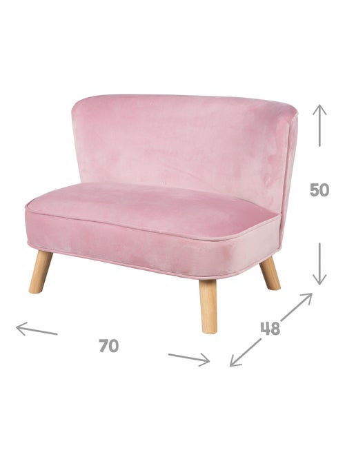 Canapé enfant en velours avec pieds en bois massif - ROBA 'lil sofa' - Kiabi