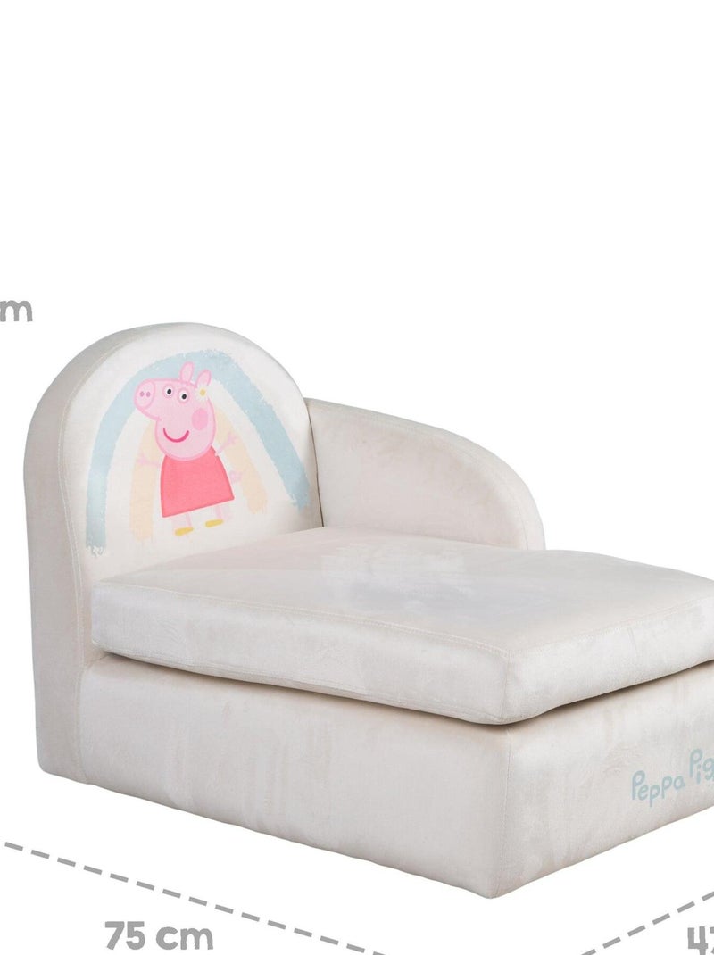 Canapé enfant en velours doux 'Roba Peppa Pig' Beige - Kiabi