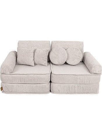 Canapé enfant modulable 120 cm velours écru 10 pcs