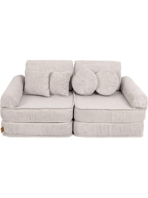 Canapé enfant modulable 120 cm velours écru 10 pcs - Kiabi